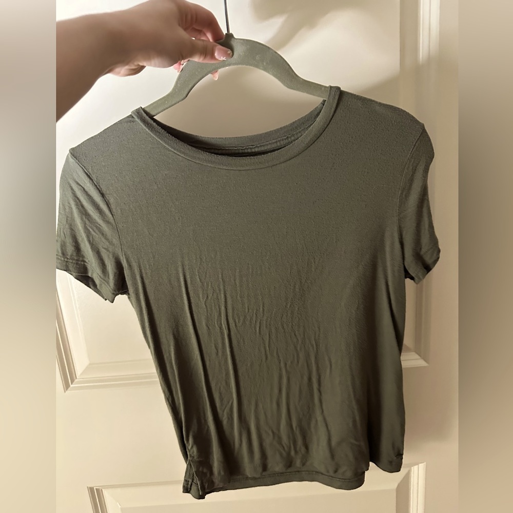 Forest Olive Green AE Soft&Sexy Cropped T-shirt